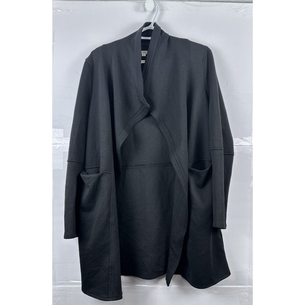 Max Studio London Women's M Black Open Front Jacket Long Sleeve Topper